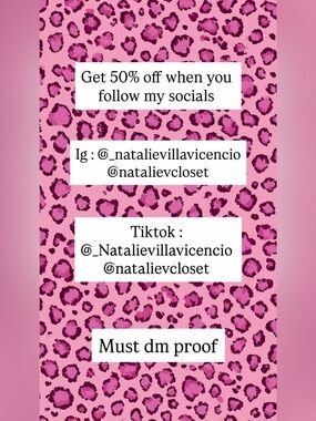 50% off by following my socials 💗